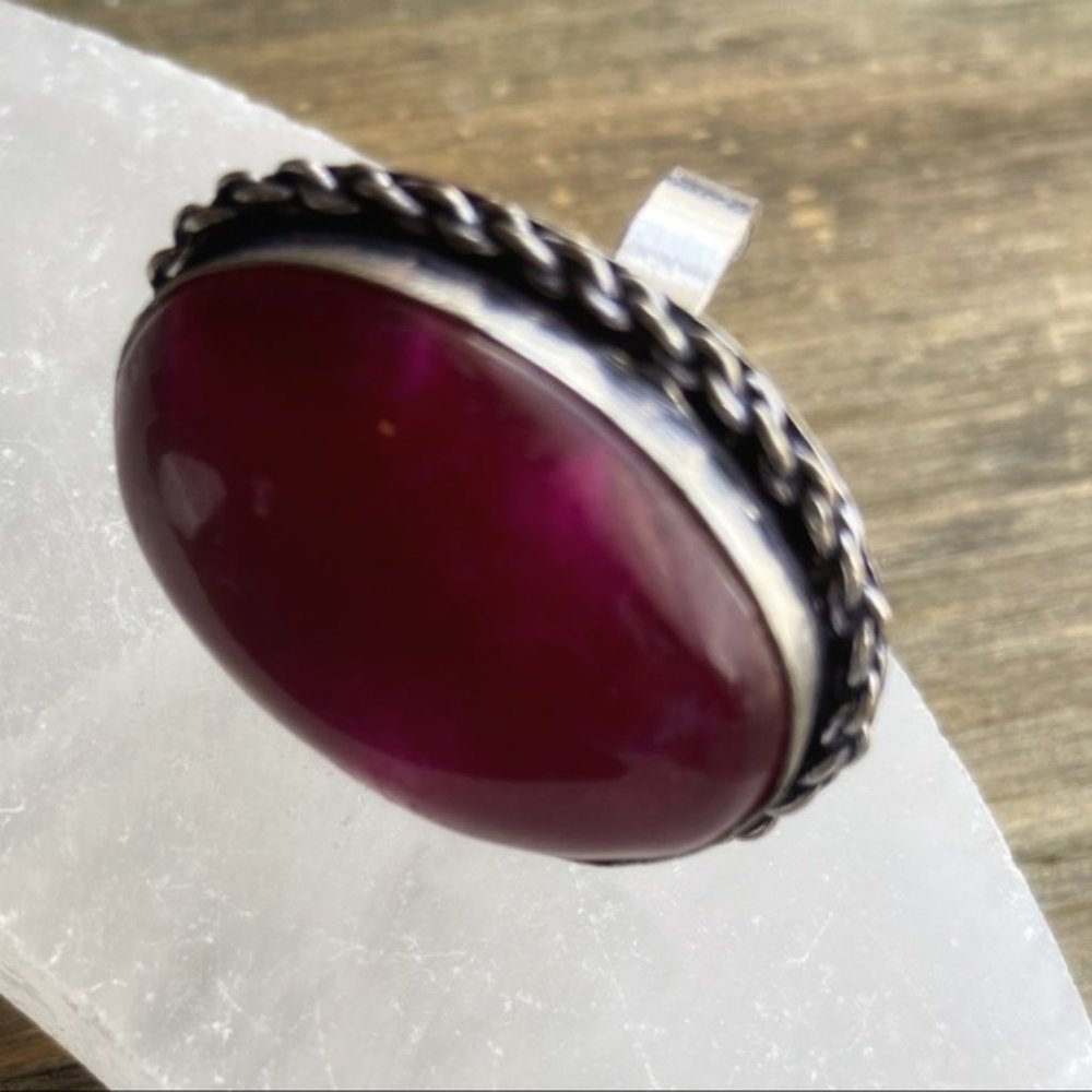 MASSIVE BOHO STYLE UNTREATED RUBY RING - Picture 6 of 13